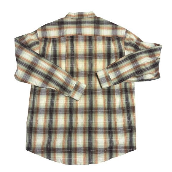 Tommy Bahama Indigo Palms Mens Size Small Tan Rust LS 100% Cotton Western Shirt - Picture 7 of 7